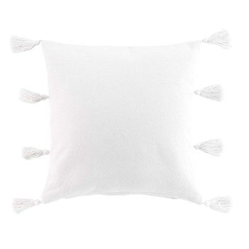 Home Cushions Douceur d intérieur COUSSIN DEHOUS. COMPR. POMPONS 45 x 45 CM COTON UNI TASSELINA BL White