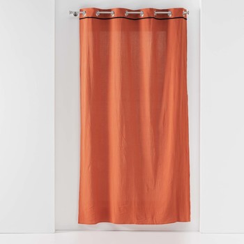 Home Curtains & blinds Douceur d intérieur RIDEAU A OEILLETS 135 x 240 CM COTON LAVE LINETTE TERRACOTTA Orange