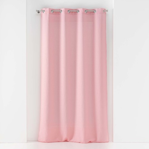 Home Sheer curtains Douceur d intérieur PANNEAU A OEILLETS 140 x 240 CM VOILE TISSE SOANE ROSE Pink