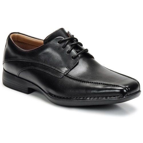 Clarks Mens Lace-Up Derby Shoes Francis Air Black Leather