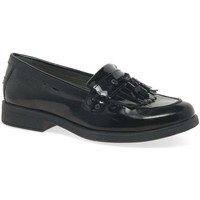 Shoes Girl Loafers Geox Agata Tassle Girls Senior School Shoes black