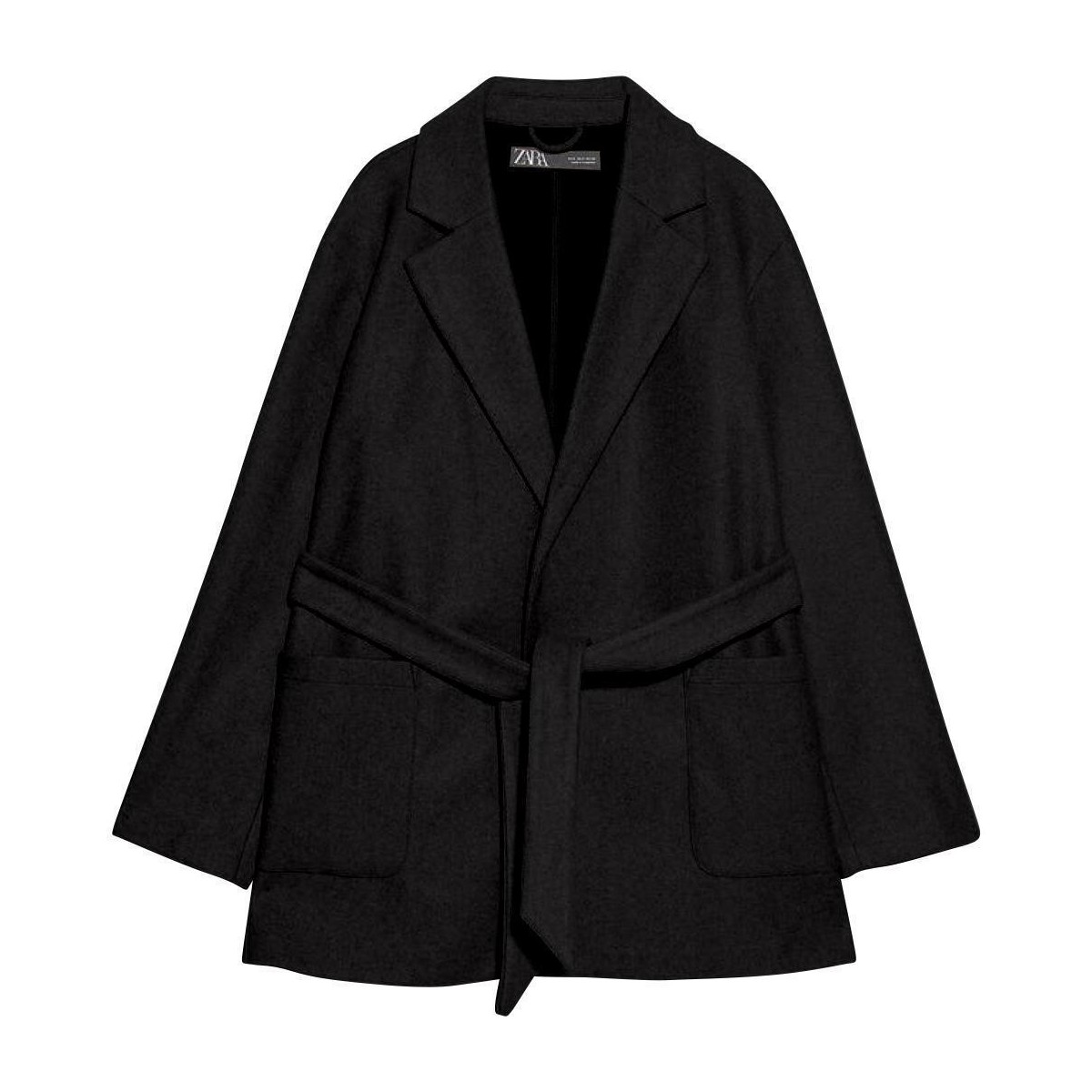 Clothing Women Parkas Anastasia Fashions Black Wrap Jacket Black