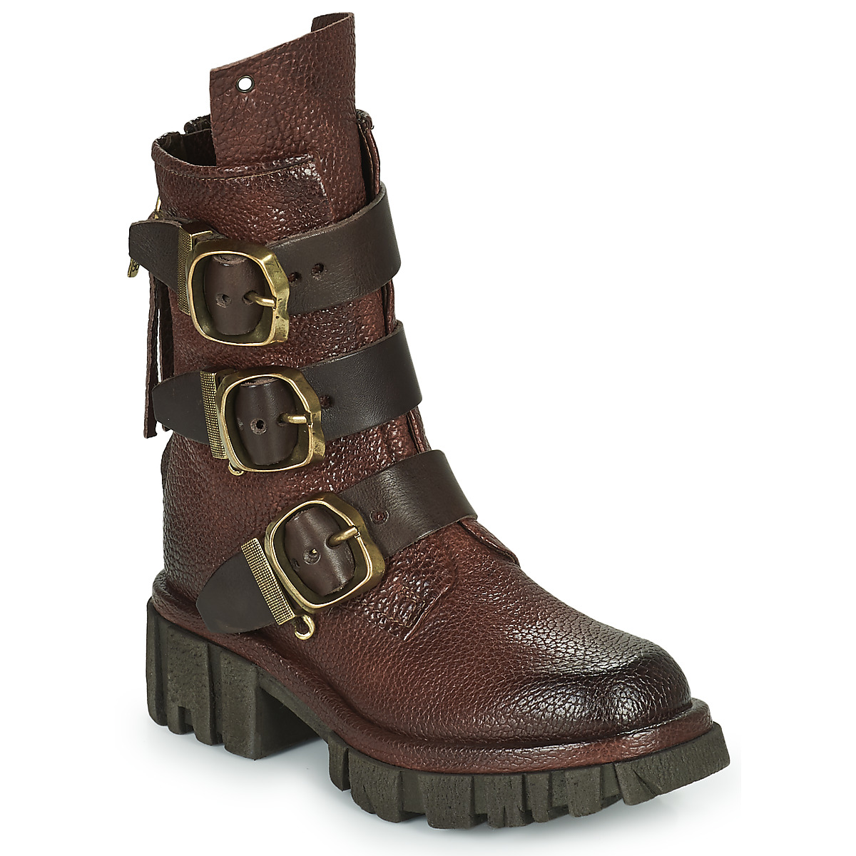 airstep / a.s.98  hell buckle  women's mid boots in bordeaux