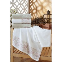 Home Towel and flannel Mjoll NERMINKA X4 White green pink