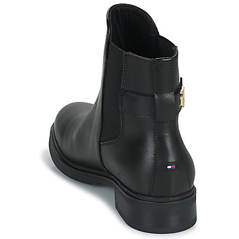Tommy Hilfiger Coin Leather Flat Boot Black