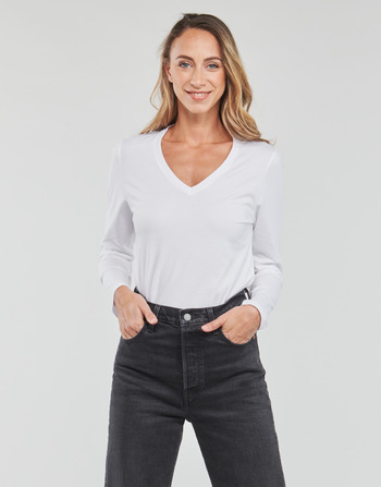 Clothing Women Long sleeved tee-shirts Petit Bateau  White
