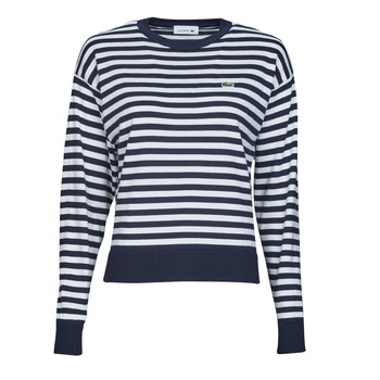 Clothing Women Jumpers Lacoste AF2545 Marine / White