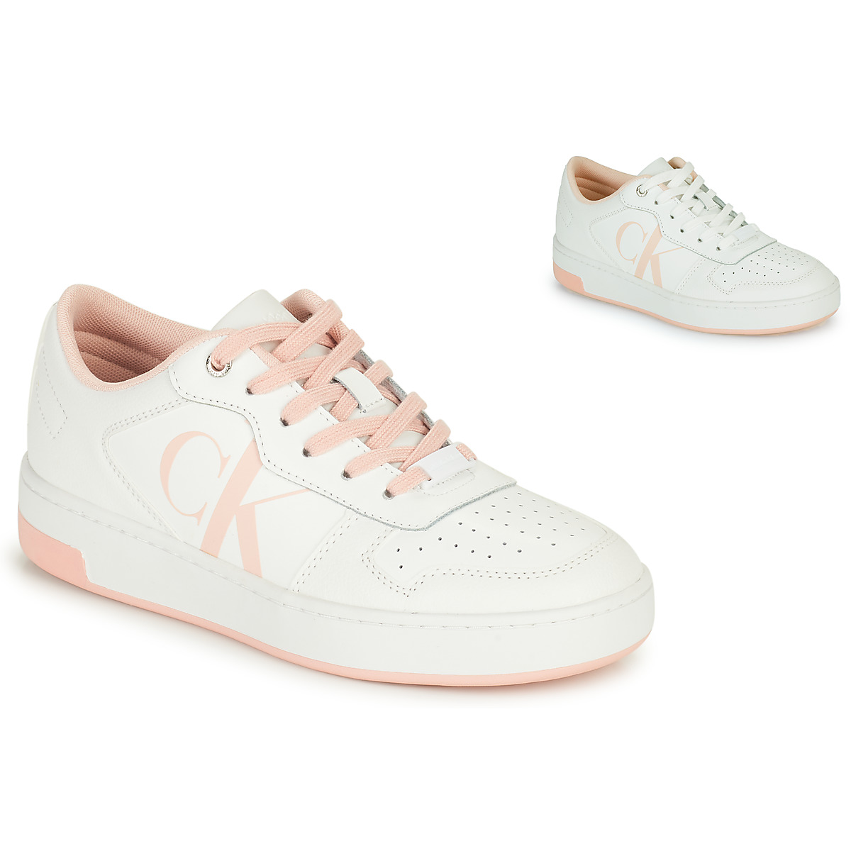 Calvin Klein Cupsole Laceup Basket Low Lth White