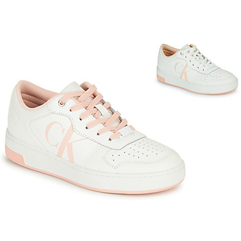 Shoes Women Low top trainers Calvin Klein Jeans CUPSOLE LACEUP BASKET LOW LTH White / Pink