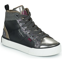 Shoes Girl Hi top trainers Pepe jeans OTTIS PLATFORM GIRL GLIT Black / Silver