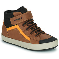 Shoes Boy Hi top trainers Geox J GISLI BOY Brown / Yellow