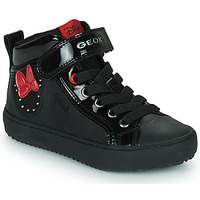 Shoes Girl Hi top trainers Geox J KALISPERA GIRL B Black / Red