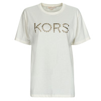 Clothing Women Short-sleeved t-shirts MICHAEL Michael Kors STUDDED KORS BF TEE White / Broken