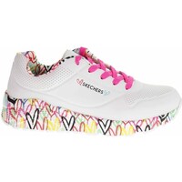Shoes Children Low top trainers Skechers Uno Lite Lovely Luv White