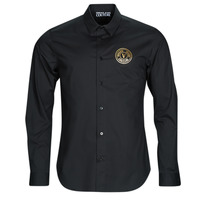 Clothing Men Long-sleeved shirts Versace Jeans Couture  Black / Gold