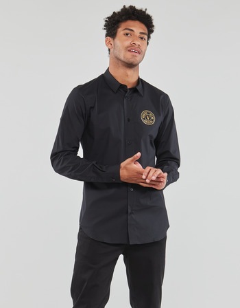 Clothing Men Long-sleeved shirts Versace Jeans Couture  Black