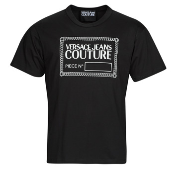 Clothing Men Short-sleeved t-shirts Versace Jeans Couture  Black / White
