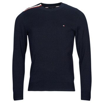 Clothing Men Jumpers Tommy Hilfiger GLOBAL STP PLACEMENT CREW NECK Marine