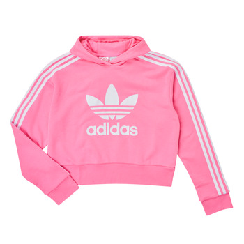 Clothing Girl Sweaters adidas Originals CROPPED HOODIE Pink