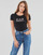 Clothing Women Short-sleeved t-shirts Emporio Armani EA7 8NTT66 Black / Logo / Iris / Bow / En / Sky