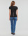 Clothing Women Short-sleeved t-shirts Emporio Armani EA7 8NTT66 Black / Logo / Iris / Bow / En / Sky