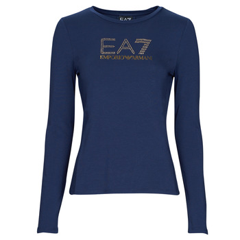 Clothing Women Long sleeved tee-shirts Emporio Armani EA7 8NTT51 Marine / Gold