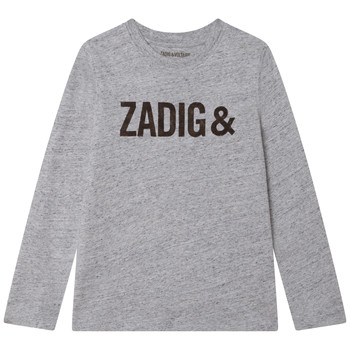 Clothing Boy Long sleeved tee-shirts Zadig & Voltaire X25334-A35 Grey