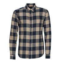 Clothing Men Long-sleeved shirts Only & Sons  ONSGUDMUND LIFE LS CHECKED SHIRT Marine / Beige