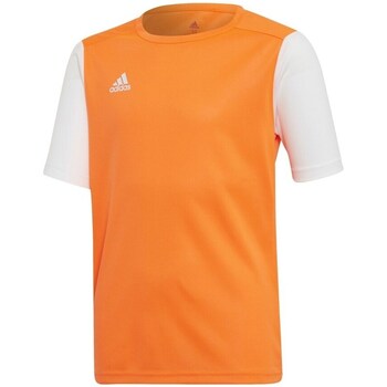 Clothing Boy Short-sleeved t-shirts adidas Originals Junior Estro 19 White, Orange