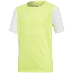 Clothing Boy Short-sleeved t-shirts adidas Originals Junior Estro 19 White, Celadon