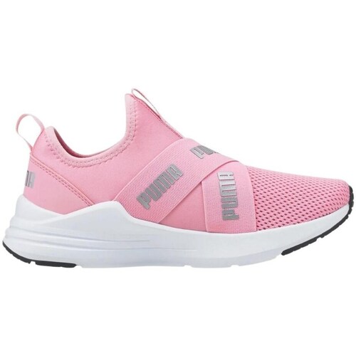 Shoes Children Low top trainers Puma Wired Run Slip ON Summer JR Pink