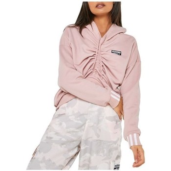 Clothing Women Sweaters adidas Originals Ruched Hoodie Pink