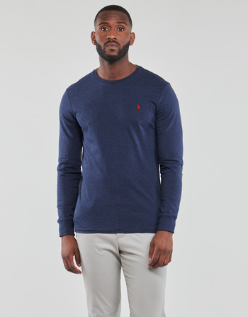 Clothing Men Long sleeved tee-shirts Polo Ralph Lauren K224SC08-LSCNCMSLM5-LONG SLEEVE-T-SHIRT Blue / Spring / Navy / Heather