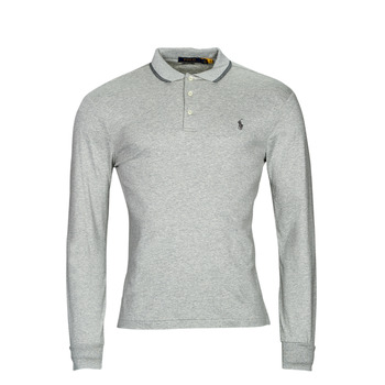 Clothing Men Long-sleeved polo shirts Polo Ralph Lauren K224SC53C-LSKCSLM1-LONG SLEEVE-POLO SHIRT Grey / Clear / Mottled / Andover / Heather