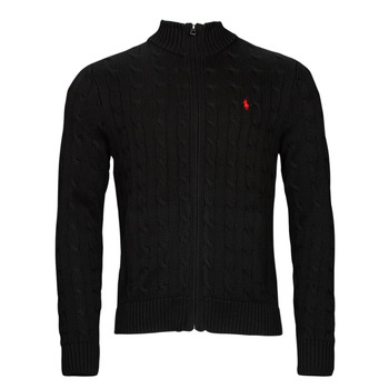 Clothing Men Jackets / Cardigans Polo Ralph Lauren S224SC23-LSCABLEFZPP-LONG SLEEVE-FULL ZIP Black