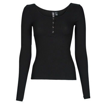 Clothing Women Long sleeved tee-shirts Pieces PCKITTE LS TOP Black