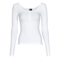 Clothing Women Long sleeved tee-shirts Pieces PCKITTE LS TOP White