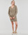 Clothing Women Short Dresses Pieces PCELLEN LS V-NECK KNIT DRESS Brown