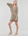 Clothing Women Short Dresses Pieces PCELLEN LS V-NECK KNIT DRESS Brown