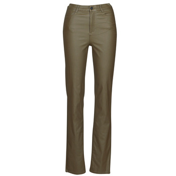 Clothing Women Slim jeans Vila VICOMMIT COATED HW STRAIGHT PANT Brown