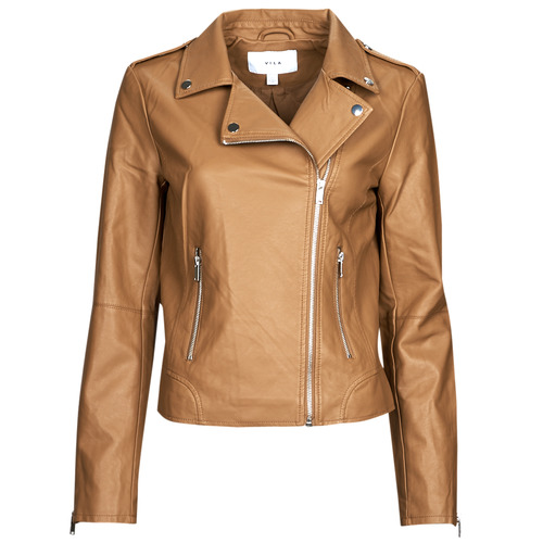 Clothing Women Leather jackets / Imitation leather Vila VICARA COATED JACKET Brown