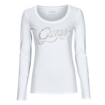 Clothing Women Long sleeved tee-shirts Guess LS CN BRYANNA White