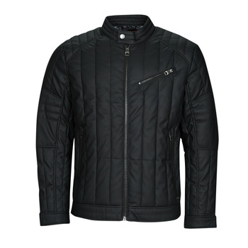 Clothing Men Leather jackets / Imitation leather Guess PU STRETCH BIKER Black