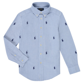Clothing Boy Long-sleeved shirts Polo Ralph Lauren  Blue