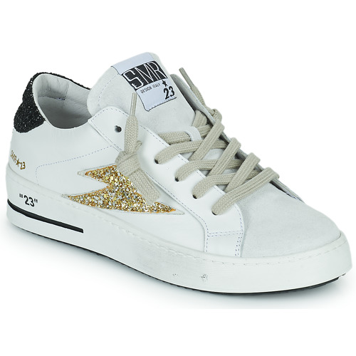 Shoes Women Low top trainers Semerdjian MAYA White / Beige / Gold