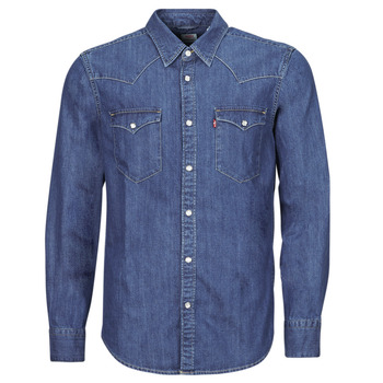 Clothing Men Long-sleeved shirts Levi's BARSTOW WESTERN STANDARD Dark / Blue / Stonewash