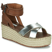 Shoes Women Sandals Pepe jeans WITNEY COLLAR Silver / Brown