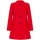 Clothing Women Coats Anastasia - Red Single Breasted Collarless Winter Coat Red