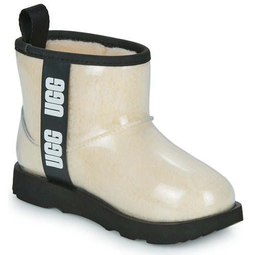 Shoes Children Mid boots UGG KIDS' CLASSIC CLEAR MINI II Beige / Black