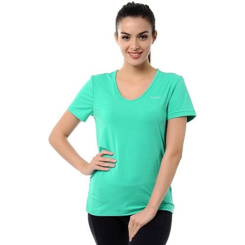 Clothing Women Short-sleeved t-shirts Reebok Sport SE Vneck Tee Green